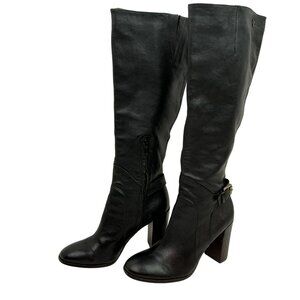 Sam Edelman Lucy Leather Knee-High Heeled Boots Womens 6M Black